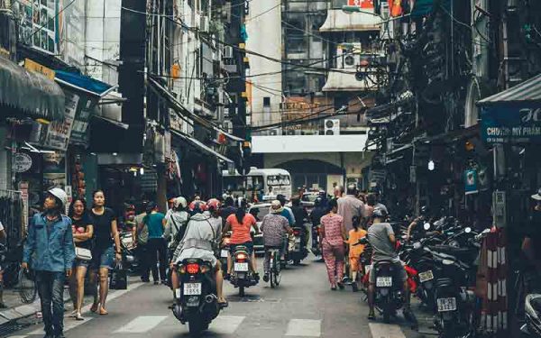 Busy street in Vietnam